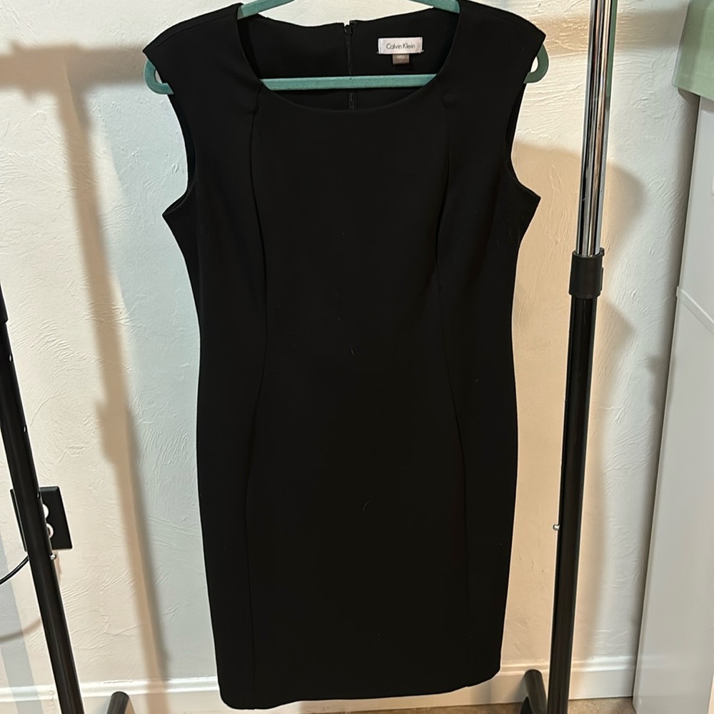 Calvin Klein Black Sheath Career Dress